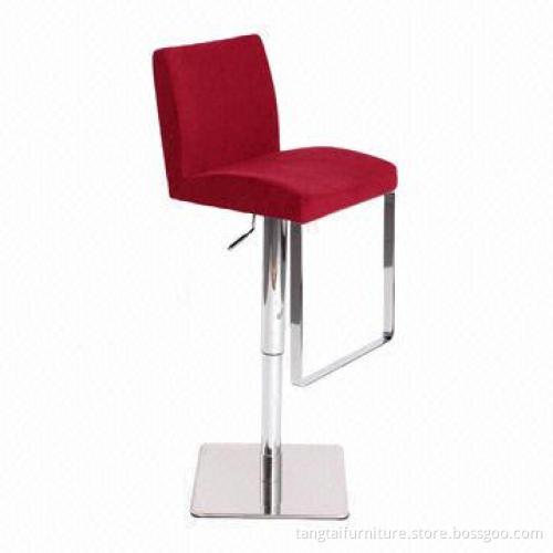 Adjustable Bar Stool, Made of PU/Fabric and Chrome Frame with Pedal